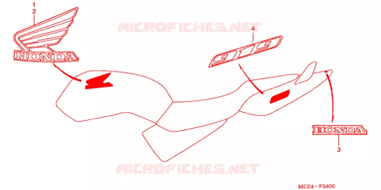 AUTOCOLLANTS Honda MOTO 900 HORNET 2002  CB900F2