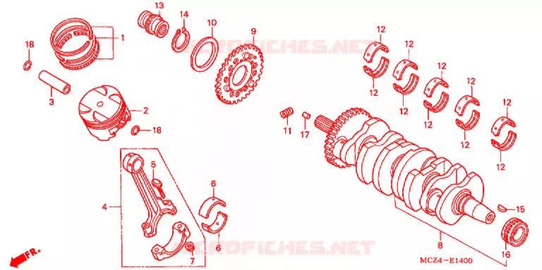 VILEBREQUIN - PISTON Honda MOTO 900 HORNET 2002  CB900F2
