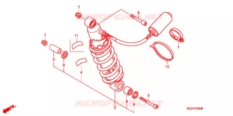 AMORTISSEUR ARRIERE Honda MOTO 900 HORNET 2002  CB900F2