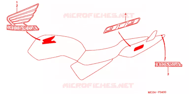 AUTOCOLLANTS Honda MOTO 900 HORNET 2002  CB900F2