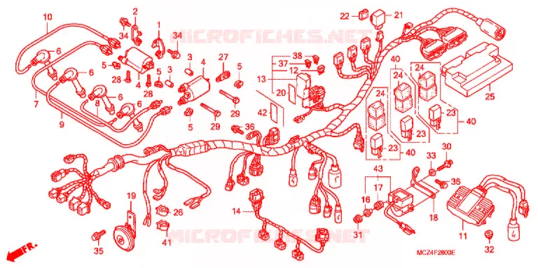 FAISCEAU DES FILS Honda MOTO 900 HORNET 2002  CB900F2