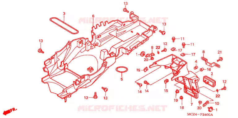 GARDE-BOUE ARRIERE Honda MOTO 900 HORNET 2002  CB900F2