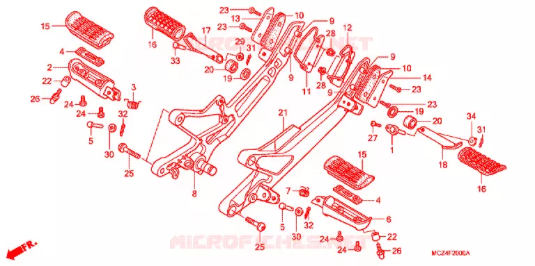 REPOSE PIED Honda MOTO 900 HORNET 2002  CB900F2