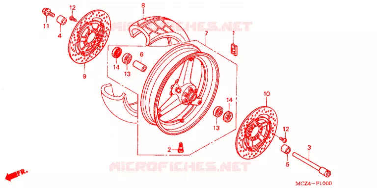 ROUE AVANT Honda MOTO 900 HORNET 2002  CB900F2