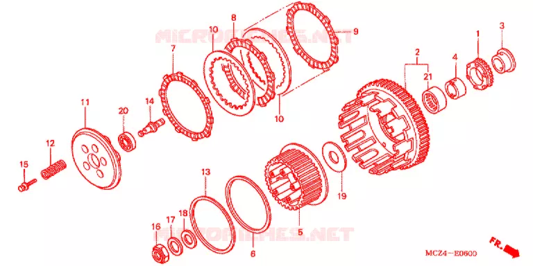 EMBRAYAGE Honda MOTO 900 HORNET 2005  CB900F5_A
