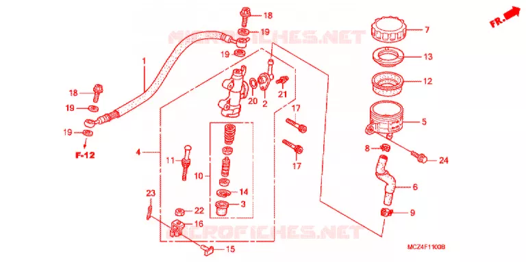 MAITRE-CYLINDRE DE FREIN ARRIERE Honda MOTO 900 HORNET 2006  CB900F6_A