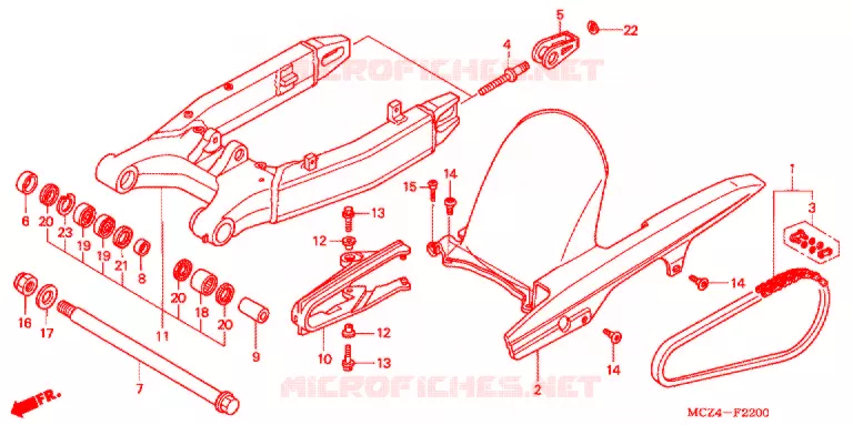 BRAS OSCILLANT Honda MOTO 900 HORNET 2006  CB900F6_A