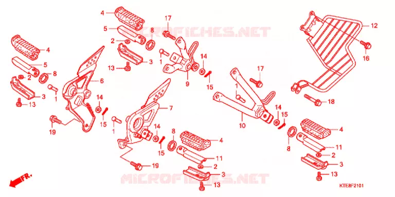 REPOSE PIED (2) Honda MOTO 125 CBF 2009  CBF125M9
