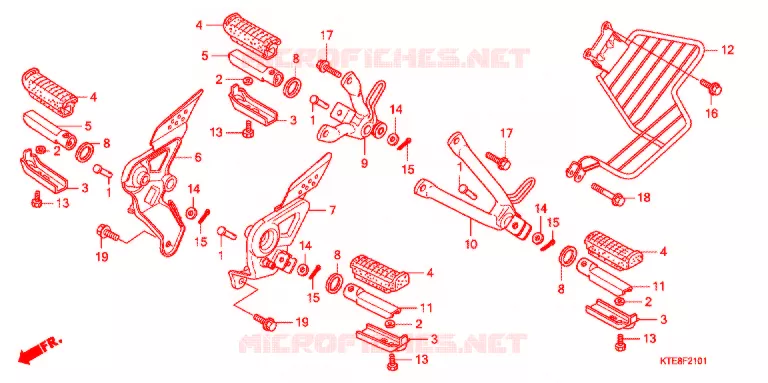REPOSE PIED (2) Honda MOTO 125 CBF 2010  CBF125M9_M2ID