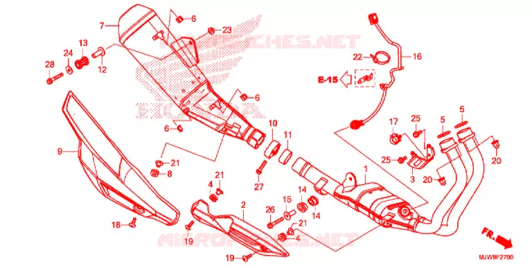 SILENCIEUX D'ECHAPPEMENT Honda MOTO 500 CB 2016  CB500FG