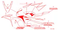 AUTOCOLLANTS (4) pour Honda CBR 1000 RR HURRICANE ABS de 2010