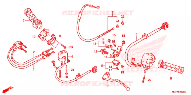 LEVIER DE GUIDON - CABLE - COMMODO Honda MOTO 1000 CBR 2013  CBR1000RAD_A