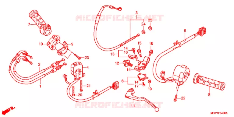 LEVIER DE GUIDON - CABLE - COMMODO Honda MOTO 1000 CBR 2014  CBR1000RAE