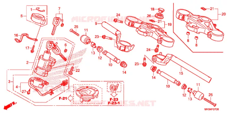 GUIDON - TE DE FOURCHE Honda MOTO 1000 CBR 2016  CBR1000RAG