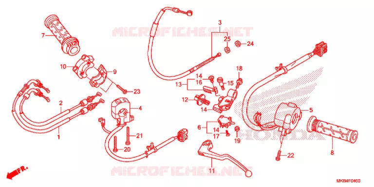 LEVIER DE GUIDON - CABLE - COMMODO Honda MOTO 1000 CBR 2016  CBR1000RAG
