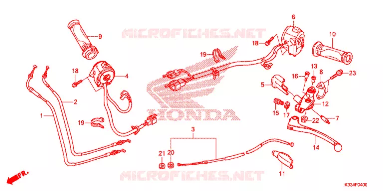 LEVIER DE GUIDON - CABLE - COMMODO Honda MOTO 300 CBR 2016  CBR300RAG