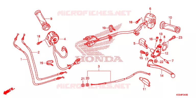 LEVIER DE GUIDON - CABLE - COMMODO Honda MOTO 300 CBR 2015  CBR300RF