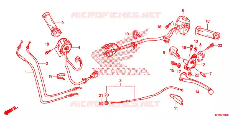 LEVIER DE GUIDON - CABLE - COMMODO Honda MOTO 300 CBR 2015  CBR300RF
