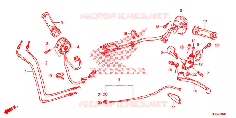 LEVIER DE GUIDON - CABLE - COMMODO Honda MOTO 300 CBR 2015  CBR300RF