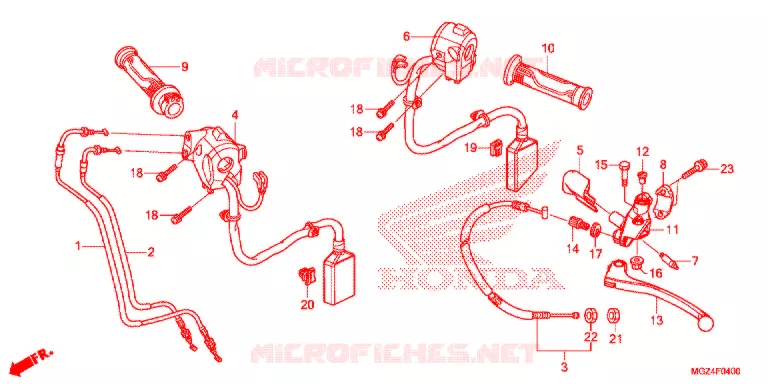 LEVIER DE GUIDON - CABLE - COMMODO Honda MOTO 500 CBR 2015  CBR500RAF