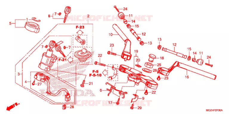 GUIDON - TE DE FOURCHE Honda MOTO 500 CBR 2015  CBR500RF_A