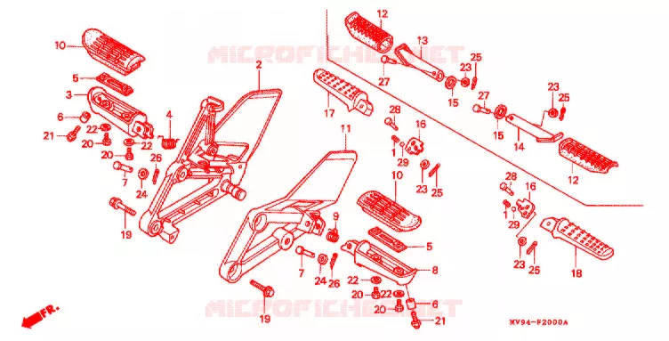 REPOSE PIED Honda MOTO 600 CBR 1993  CBR600F2P