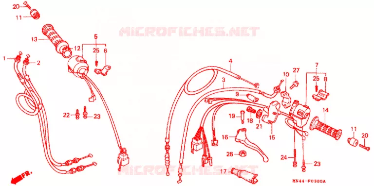 COMMODOS - POIGNEES Honda MOTO 600 CBR 1990  CBR600FL