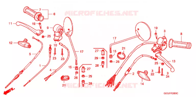 LEVIER DE GUIDON - CABLE - COMMODO Honda MOTO 50 BENLY 2006  CD505