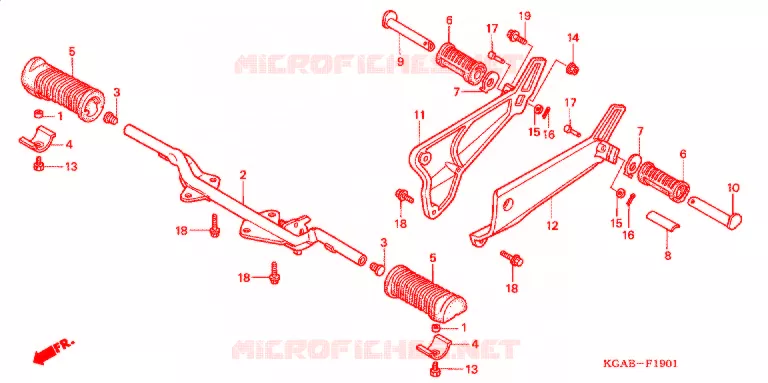 REPOSE PIED (CG125ES1/ES) Honda MOTO 125 CG 2004  CG125ES4