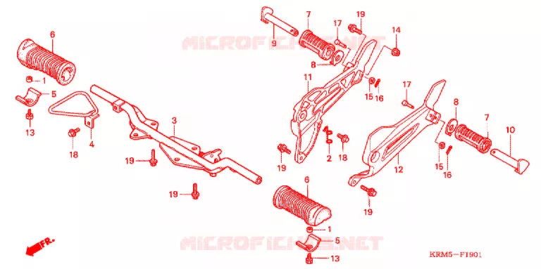REPOSE PIED (2) Honda MOTO 150 CG 2008  CG150ESD8