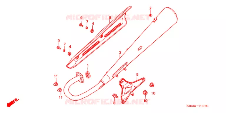 SILENCIEUX D'ECHAPPEMENT (1) Honda MOTO 150 CG 2008  CG150JC8
