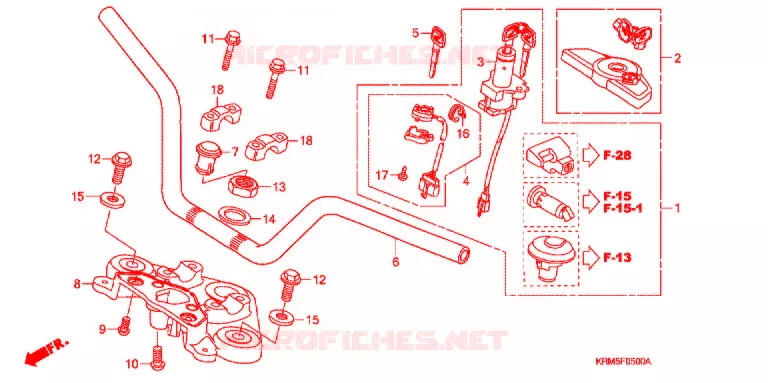 GUIDON - TE DE FOURCHE Honda MOTO 150 CG 2004  CG150JC4