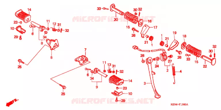 REPOSE PIED Honda MOTO 250 REBEL 2000  CMX250C2Y