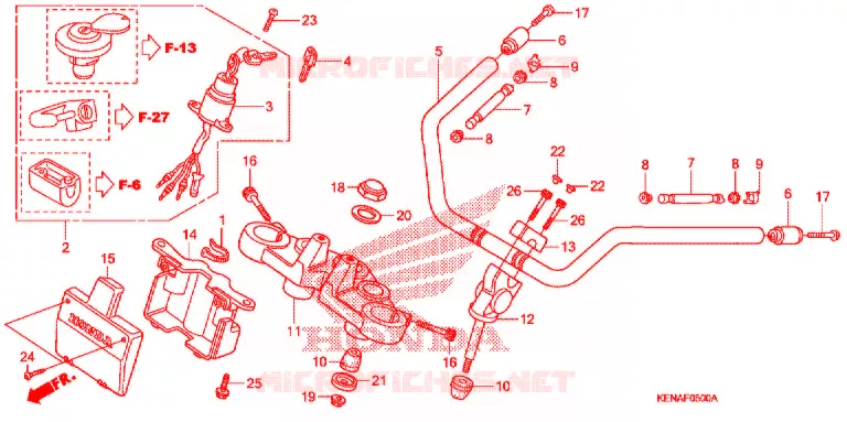 GUIDON Honda MOTO 250 REBEL 2008  CMX250C8
