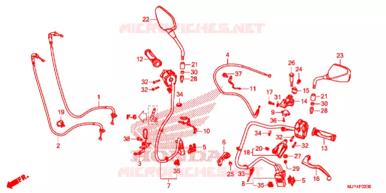LEVIER DE GUIDON - CABLE - COMMODO (CRF1000A) Honda MOTO 1000 AFRICA-TWIN 2016  CRF1000AG