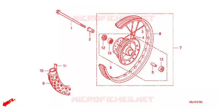 ROUE AVANT Honda MOTO 100 CRF 2004  CRF100F4
