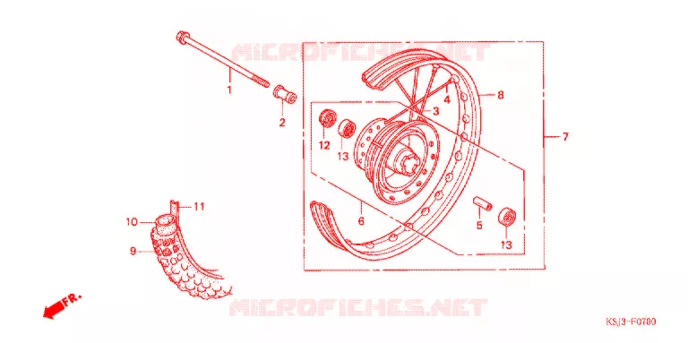 ROUE AVANT Honda MOTO 100 CRF 2006  CRF100F6