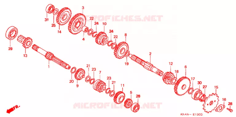BOITE DE VITESSES (CRF100F) Honda MOTO 100 CRF 2006  CRF100F6