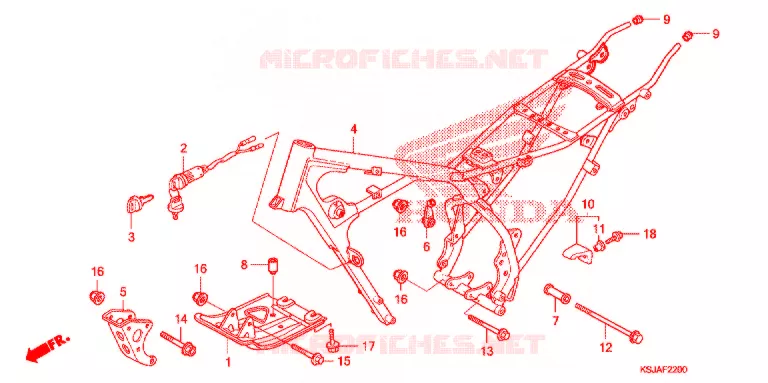 CADRE Honda MOTO 100 CRF 2010  CRF100FA
