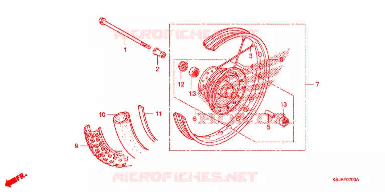 ROUE AVANT Honda MOTO 100 CRF 2010  CRF100FA