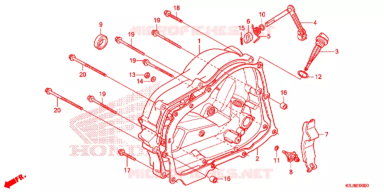 CARTER MOTEUR DROIT Honda MOTO 100 CRF 2012  CRF100FC