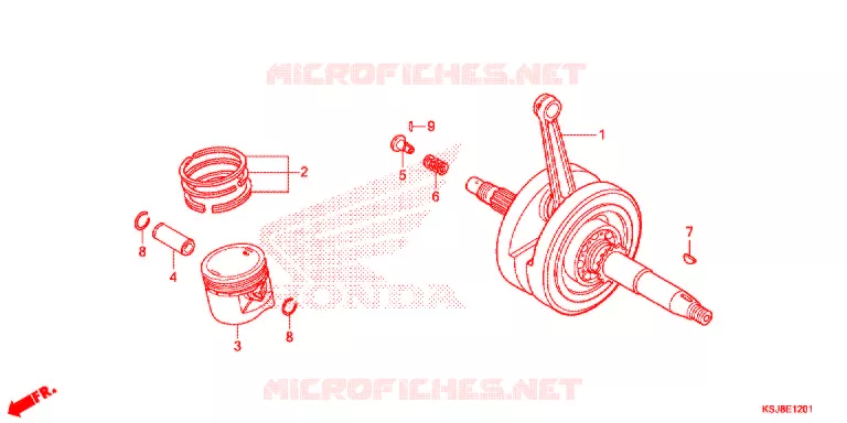 VILEBREQUIN/PISTON  Honda MOTO 100 CRF 2012  CRF100FC