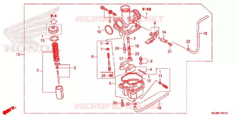 CARBURATEUR (CRF100F) Honda MOTO 100 CRF 2013  CRF100FD