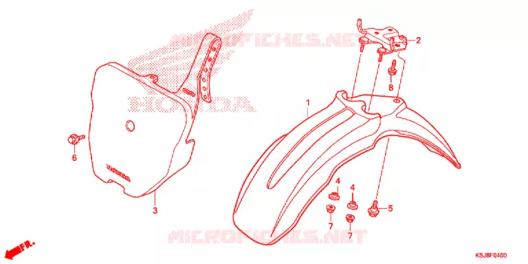 GARDE BOUE AVANT Honda MOTO 100 CRF 2013  CRF100FD