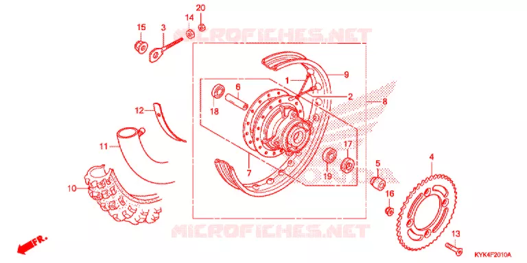 ROUE ARRIERE Honda MOTO 110 CRF 2013  CRF110FD