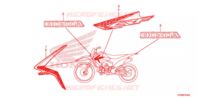 AUTOCOLLANTS Honda MOTO 110 CRF 2016  CRF110FG