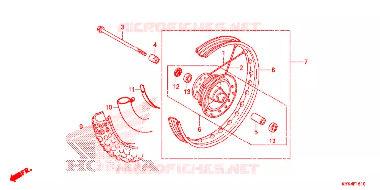 FLASQUE - MACHOIRES DE FREIN AVANT Honda MOTO 110 CRF 2016  CRF110FG
