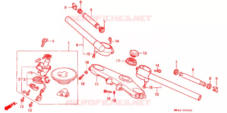 GUIDON Honda MOTO 600 CBR 1987  CBR600FH_A