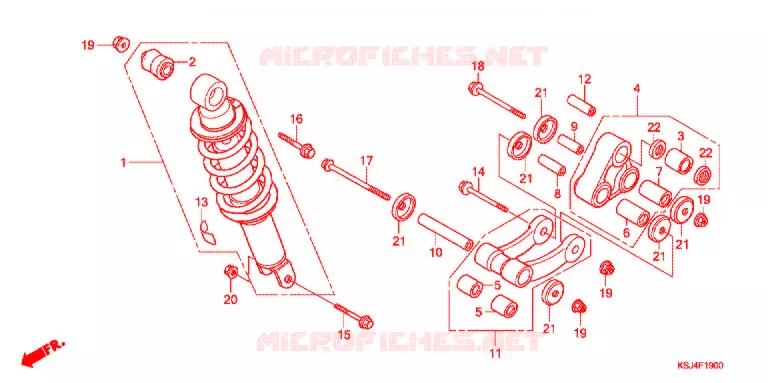 AMORTISSEUR ARRIERE Honda MOTO 100 CRF 2007  CRF100F7
