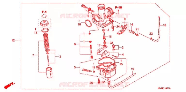CARBURATEUR (CRF100F) Honda MOTO 100 CRF 2007  CRF100F7